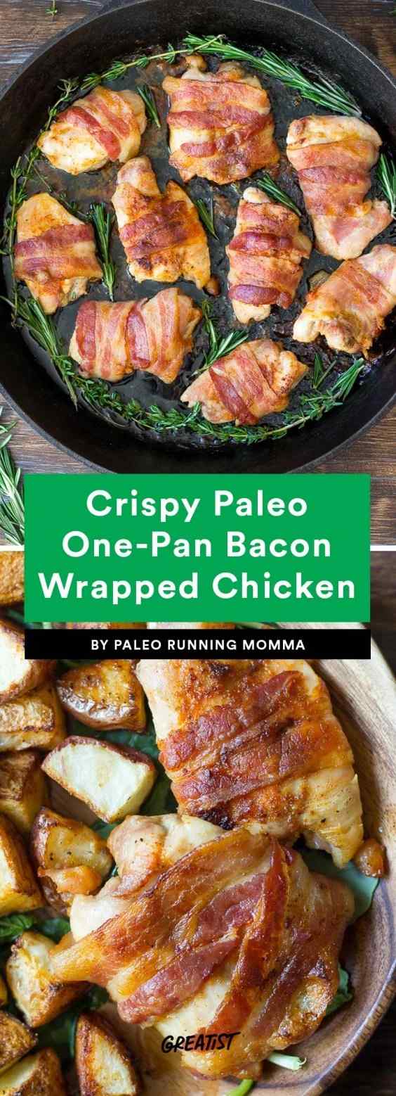 2. Ayam Bungkus Bacon Paleo Satu Pan yang Renyah